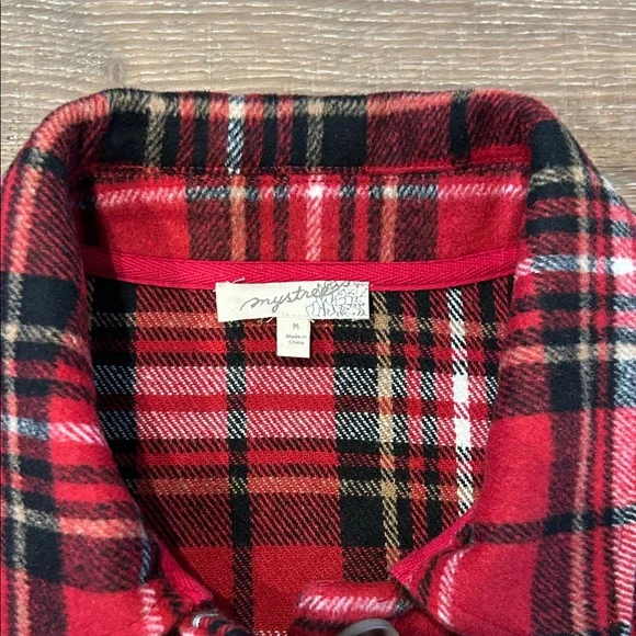 Mystree Red and Black Plaid Shacket - Picture 2 of 7